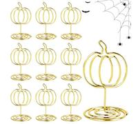 Porte-cartes de table | Porte-numéros de table en forme de citrouille dorée - Clips d'affichage de table de Thanksgiving pour hôtel, galerie, anniversaire, restaurant, café