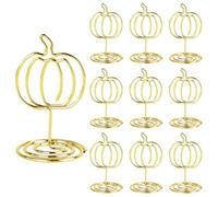Porte-cartes de table pour table | Porte-numéro de table en forme de citrouille dorée pour Thanksgiving, remise de diplôme, café, hôtel, restaurant, galerie