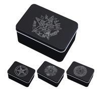 Porte-cartes de tarot - Boîte d'archives en fer - Deck compact Fortune | Support de rangement pour collection Oracle - Coffre de protection pour cartes de lecture avec construction stable pour jeux