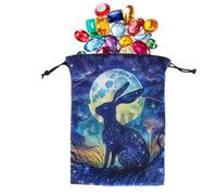 Porte-cartes de tarot - Sac portable avec cordon, 13 x 18 cm | runes, dés