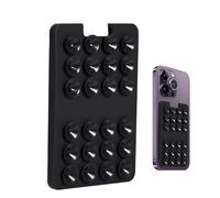 Porte-cartes de téléphone en silicone - Porte-cartes de téléphone à ventouse, support adhésif pour téléphone portable | Accessoire multifonction en silicone pour douche, miroirs, fenêtre, mur, Noir
