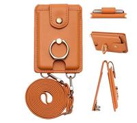 Porte-cartes de téléphone - Portefeuille, se coincer sur un sac | Adhésif étanche avec support réglable et lanière anti-chute, étui de rangement fin pour les téléphones portables, sûr, Orange