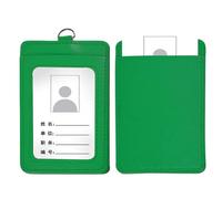 Porte-cartes de travail unique en cuir PU pour les professionnels et ceux qui ont besoin de transporter des cartes de bus, Vert, Beauté de masse