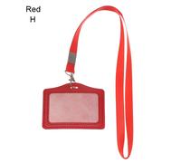 Porte-Cartes De Travail Unisexe Avec Lanière,Porte-Cartes Bancaires En Pu,Porte-Cartes De Crédit,Porte-Cartes D'identité De Bus,Badge Ta.Com Avec Sangle De Cou - Type H-Red