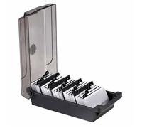 Porte-cartes de visite, boîte de rangement pour cartes de visite, organisateur avec compartiments et étiquettes d'index
