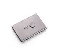 Porte-cartes de visite coulissant en métal pour homme et femme (gris)