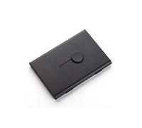 Porte-cartes de visite coulissant en métal pour homme et femme (noir)