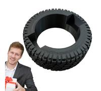 Porte-cartes de visite de bureau - Organiseur créatif en forme de pneu, présentoir de bureau élégant avec texture caoutchoutée robuste, poignée de base antidérapante, idéal pour les surfaces de