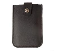 Porte-cartes de visite empilable en cuir synthétique avec plusieurs emplacements pour cartes et fermeture à pression pour un rangement et un transport sécurisés et compacts de cartes (noir)