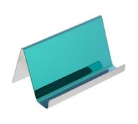 Porte-cartes de Visite en Acier Inoxydable Vert, Support de Bureau Élégant | Affichage de Table Minimaliste, pour Cartes de Visite et Porte-noms, Usage Pro en Réception ou Stand