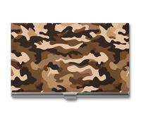Porte-cartes de visite en métal fin, étui pour cartes de visite marron camouflage, organiseur de cartes professionnelles, étui pour cartes de visite, porte-cartes de crédit, portefeuille pour hommes e