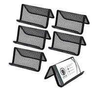 Porte-cartes de visite en métal pour cartes de visite, organisateur de bureau, porte-téléphone portable, présentoir pour cartes, 6 pièces (Noir)