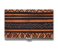 Porte-cartes de visite en métal pour homme et femme en tissu de boue africain tribal fin avec porte-cartes professionnel pour cartes de crédit, style, taille unique, Style :, Taille unique