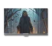 Porte-cartes de visite fin en métal pour homme ou femme, motif dauphin dans l'océan, pour professionnels, cadres, Les fantômes hantent la nuit, Taille unique