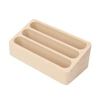 Porte-Cartes de Visite, Porte-Cartes de Visite de Bureau 3 Compartiments, Haute stabilité, Présentoir de Cartes de Visite en Bois pour Salon de Bureau