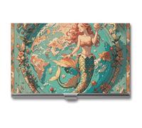 Porte-cartes de visite vintage avec fermeture en alliage d'aluminium et métal pour cartes de crédit et sirènes pour homme et femme