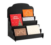 Porte-cartes de vœux - Organiseur en bois pour présentation de marchandises fixes | Unité fixe à quatre niveaux avec matériau durable, 45 x 40 x 33 cm