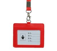 Porte-Cartes D'identité En Cuir Pu, Étui Pour Carte De Bus Avec Lanière, Porte-Badges Et Nom, Sangle De Cou