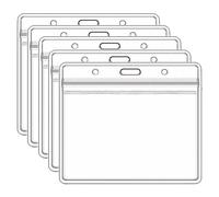 Porte-Cartes D'identité En Plastique Pvc Transparent, 50 Pièces/Paquet, Porte-Badge Horizontal Avec Fermeture Éclair, Fournitures De Bureau