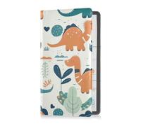 Porte-cartes d'immatriculation et d'assurance en cuir synthétique pour homme et femme, étui portefeuille pour cartes, documents essentiels, permis de conduire, dinosaures et plantes, multicolore, 1