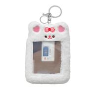 Porte-cartes d'ours - Porte-clés avec photo d'Idol, étui pour photocard de 5,31 x 3,7 pouces | Porte-monnaie en peluche pour filles, adolescents, étudiants, femmes, anneau pour sac à dos, support pour