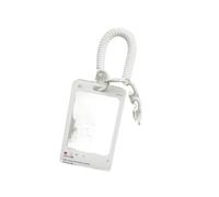 Porte-cartes en cristal acrylique transparent rigide avec crochet pour cartable, porte-documents anti-perte (blanc)