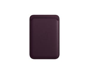 Porte-cartes en cuir avec MagSafe pour iPhone - Cerise