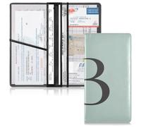 Porte-cartes en cuir de qualité supérieure pour homme et femme - Organiseur de compartiment pour cartes, documents essentiels, permis de conduire - Documents du véhicule B
