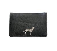 Porte-cartes en cuir Loup hurlant, Noir