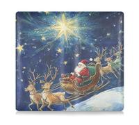 Porte-cartes en cuir pour cartes d'identité et d'assurance automobile - Pour documents et cartes de vœux - Motif Merry Christmas Eve