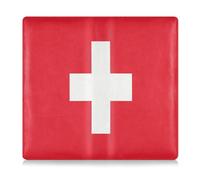 Porte-cartes en cuir pour documents essentiels, permis de conduire, cartes d'identité et carte d'identité, drapeau suisse, rectangulaire, pour homme et femme