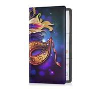 Porte-cartes en cuir pour homme et femme - Boîte à gants pour documents, cartes, permis de mariage, carnaval, violet, paillettes, multicolore, 1 size