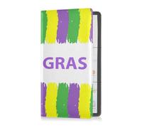 Porte-cartes en cuir pour homme et femme - Boîte à gants pour documents, cartes, permis de mariage, drapeau de Mardi Gras, décoration de carnaval, multicolore, 1 size