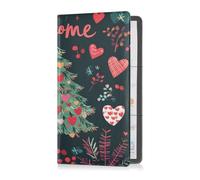Porte-cartes en cuir pour homme et femme, essentiels pour voiture, pour documents essentiels, permis de conduire, cartes de Saint-Valentin, arbre d'amour, cœurs, bienvenue, arbre d'amour, 1 size