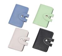 Porte-Cartes en Cuir PU 4 Pièces, Porte-Cartes De Grande Capacité, Porte-Cartes Portable, Mini Porte-Cartes, Porte-Cartes Au Design Simple