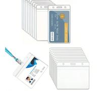 Porte-cartes en plastique transparent extra épais et imperméable, horizontal et vertical. Protecteur de carte de visite, de carte d'identité, de carte de crédit en PVC imperméable. Porte-badge pratiqu
