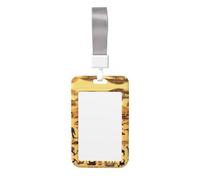 Porte-cartes en polycarbonate transparent avec lanière verticale pour carte d'identité pour bureau, école et animaux de la prairie africaine