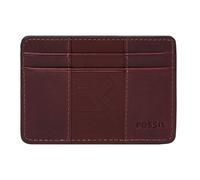 Porte-cartes FOSSIL Everett Eggplant - Cuir de vache et PVC - 3 compartiments pour cartes - Protection RFID
