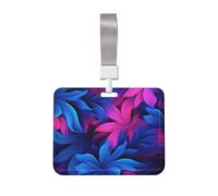 Porte-cartes horizontal de 10,2 x 7,6 cm - Grand porte-carte d'identité, étiquette nominative, fond bleu - Porte-badge coulissant - Pour bureau, infirmière et femme