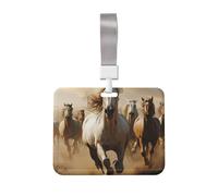 Porte-cartes horizontal de 10,2 x 7,6 cm - Grand porte-carte d'identité - Porte-nom de troupeau de chevaux - Porte-badge coulissant - Pour bureau, infirmière et femme