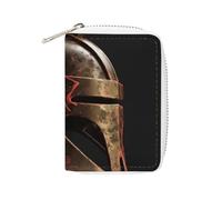 Porte-cartes imprimé casque de guerrier spartan en cuir, porte-cartes de grande capacité, petit et pratique, facile à mettre dans les poches, sacs à main, sacs à dos, etc. Répond à vos besoins de