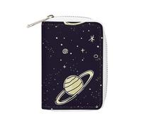 Porte-cartes imprimé en cuir tendance, motif planète spatiale, porte-cartes de grande capacité, petit et pratique, facile à mettre dans les poches, sacs à main, sacs à dos, etc. Répond à vos besoins