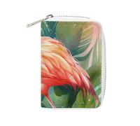 Porte-cartes imprimé flamant rose tropical, grande capacité, petit et pratique, facile à mettre dans les poches, sacs à main, sacs à dos, etc. Répond à vos besoins de rangement pratiques