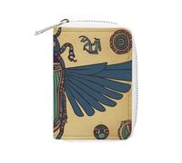 Porte-cartes imprimé scarabée égyptien en cuir tendance, porte-cartes de grande capacité, petit et pratique, facile à mettre dans les poches, sacs à main, sacs à dos, etc. Répond à vos besoins de