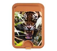 Porte-cartes magnétique aboyant tigre du Bengale pour iPhone 16 15 14 13 Pro Max, multicolore