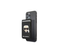 Porte-Cartes Magnétique Karl Lagerfeld Saffiano Karl's Head Magsafe Noir