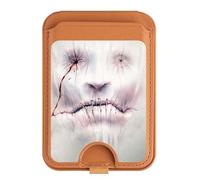 Porte-cartes magnétique pour iPhone 16 15 14 13 Pro Max Motif visage d'horreur, multicolore