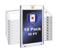 Porte-cartes magnétiques pour cartes à collectionner | 35 pt 10 pièces | Porte-cartes magnétiques en acrylique transparent à une touche pour le sport, le JCC et les cartes à collectionner