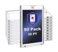 Porte-cartes magnétiques pour cartes à collectionner | 35 pt 50 pièces | Porte-cartes magnétiques en acrylique transparent à une touche pour le sport, le JCC et les cartes à collectionner