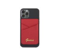 Porte-cartes MagSafe pour iPhone Saffiano avec Fixation Magnétique Rouge